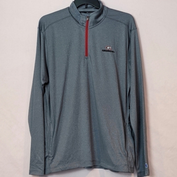 Champion Gray Georgia Pullover with Contrast Red Zipper size 2XL - Picture 1 of 7